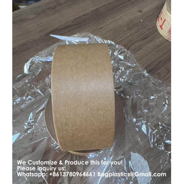 Eco-Friendly Kraft Paper Tape, Biodegradable Kraft Paper Tape, Recyclable Writable Packing Tape, Non-Coated Surface For Masking, Sealing