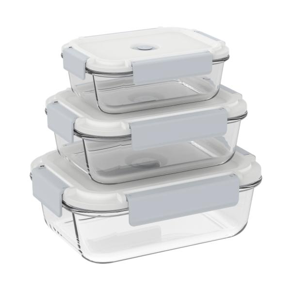 Durable Meal Prep Glass Food Containers With Vacuum Manual Pump Leakproof