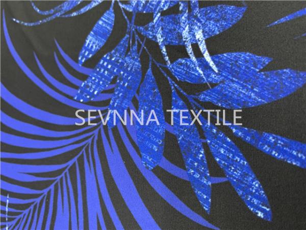 Sapphire Leaf Sustainable Poly Stretch Leggings Fabric Moisture Wicking