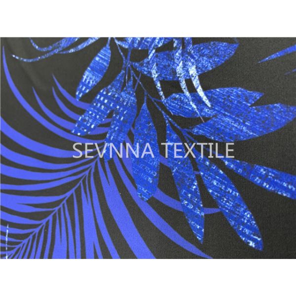 Sapphire Leaf Sustainable Poly Stretch Leggings Fabric Moisture Wicking