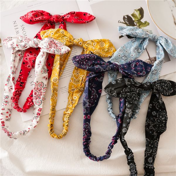 vintage hair bands Bunny Ears Headband accessories Women's elastic knot Headband hoop Autumn/Winter hair accessories