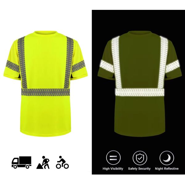 Новый прибытие летнее проветриваемое прохладное защитное рубашку строительство рубашка быстро сушить флуоресцентный цвет защитный футболка