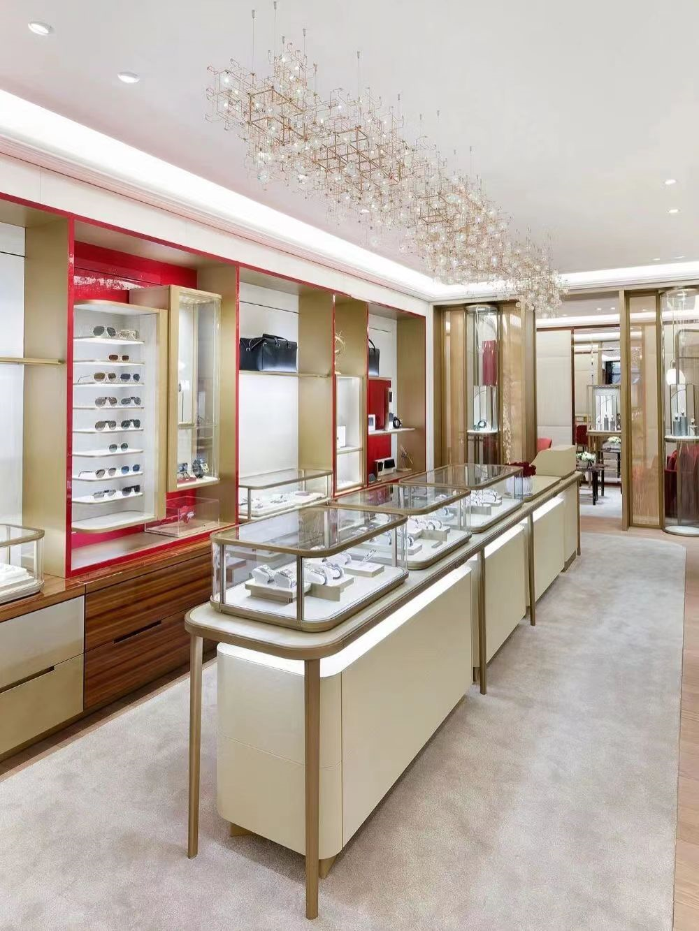 Versatile Luxury Jewelry Counter Showcase Countertop Display Case Anti Rust