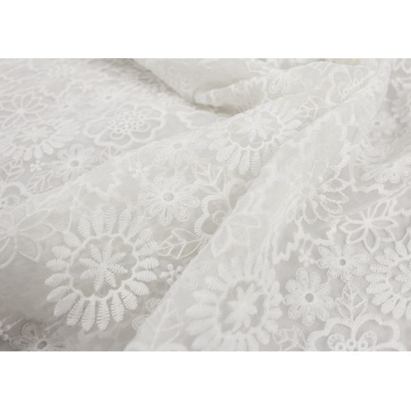 Ткань шнурка изготовленной на заказ вышивки сетки нейлона умирая для платьев свадьбы Эко дружелюбного