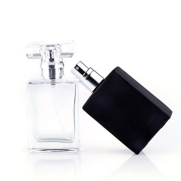 30ml Perfume Spray Pump Clear Black Aluminum Glass