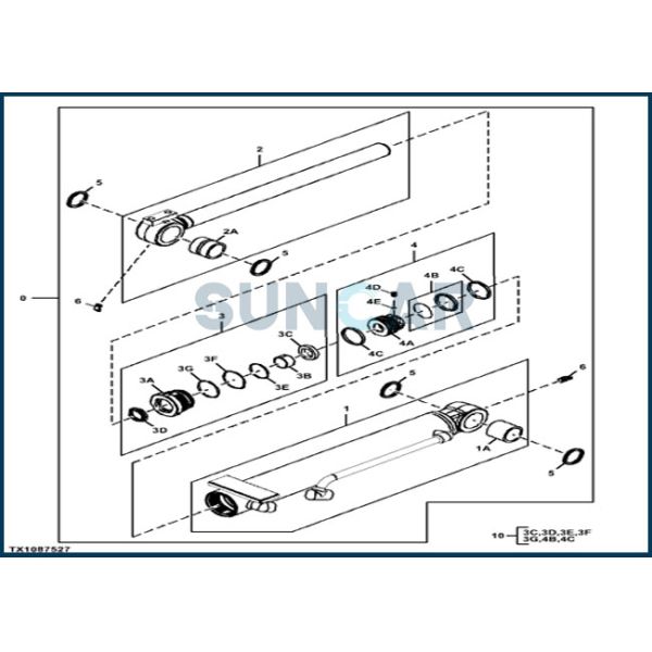 4614062 equipos del sello del cilindro hidráulico del ángulo de cuchilla caben JOHN DEERE 60D 60G