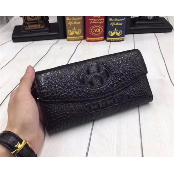 Authentic True Crocodile Skin Women's Long Chic Wallet Female Card Holders Exotic Real Alligator Leather Lady Clutch