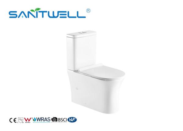 Two Piece Close Coupled Toilet Modern Ceramic Toilet With P Trap For Bathroom