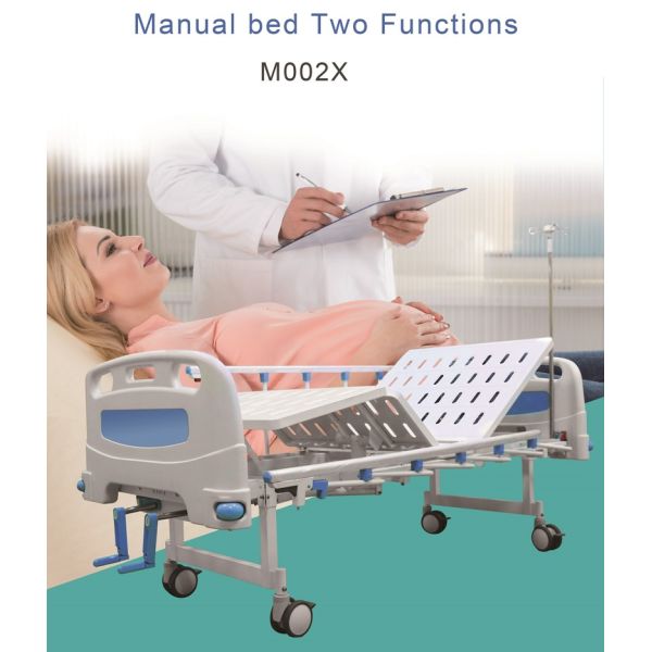 Flat Hospital Beds 2 Function Manual 2 Crank Hospital Bed With Mattress Good Price For Hospital