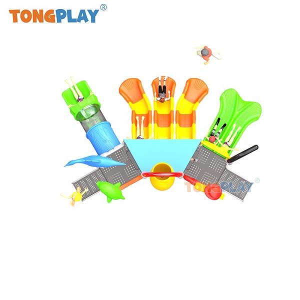 Water Playground Theme Park Equipment Aqua Play Amusement Kids Swimming Pool Game Children Pool Plastic Slide