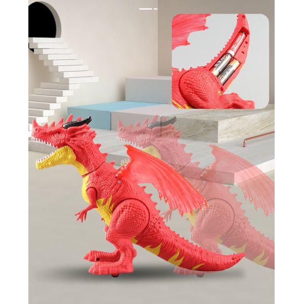 PVC Children'S Electric Spray Toy Flying Dragon With Light And Sound Spray Walking Dinosaur Model Toy