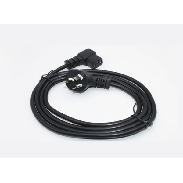 Hot sale Oxygen-free copper black power cord 10A 0.5m-10mAngled female power cable