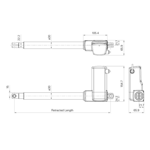 700N Load Electric Linear Actuators For Medical Healthcare Bathroom Chair