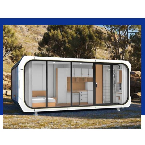 Installation of Apple Cabin House with Metal Carved Panel Exterior Wall and Lighting Socket Switch Electricity