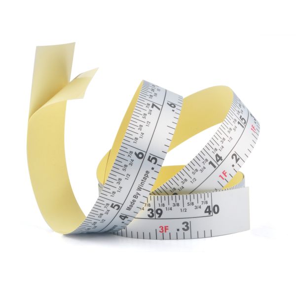 Wintape Nuevo 40 pulgadas fracciones y escalas decimales adhesivo regla de medición pegatina resistente al agua cinta de medición