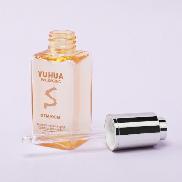 Square Serum Dropper Bottles with Silk Screen/Hot Stamping/Labeling Printing in Clear Green Blue or White