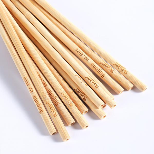 Pailles en bambou jetables naturelles