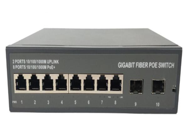 O ponto de entrada do interruptor 8 da fibra do Sfp do interruptor 2 do ponto de entrada do porto do gigabit 8 move 2 portos de SFP