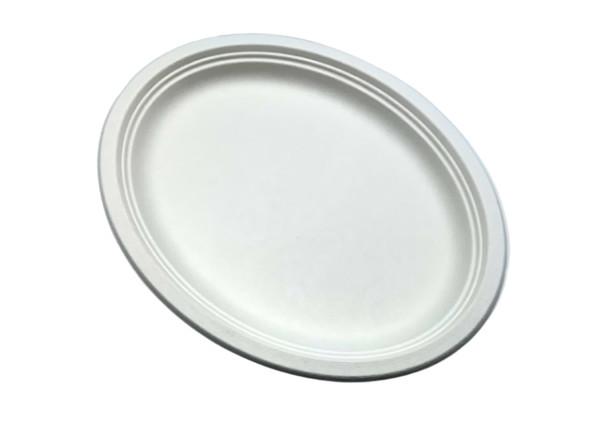 17g 10 Oval Biodegradable Sugarcane Bagasse Plates