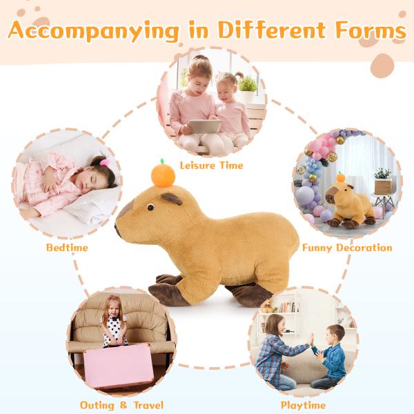 24  Life-Like Large Capybara Plush Toy Realistic Giant Stuffed Animal Soft Body Hugging Pillow Best Gift Boys Girls Birthday