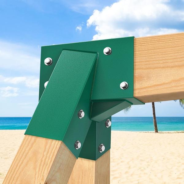 305x92mm Green Coating Metal Steel Swing Set Brackets with Heavy Duty A-Frame Design