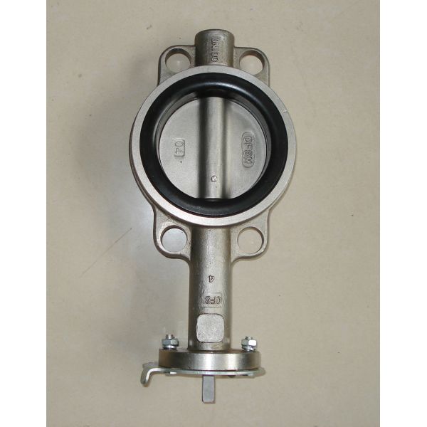 Simple Structure BS4504 PN10 / PN16 Flange Standard Stainless Steel Wafer Butterfly Valve