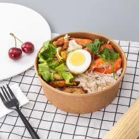 Llévese el cuenco de ensalada disponible del papel de Kraft de los envases de comida con la tapa del animal doméstico