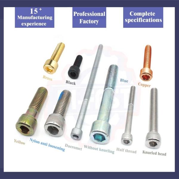 DIN912 A2 SS304 SS316 Hexagon Socket Head Cap Screws M6 M8 M10 M12 Passivated Finish