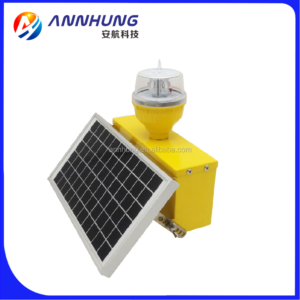 Solar Powered IP66 Waterproof Double Aviation Obstruction Light with 100,000 Hours Lifespan and Dusk-to-Dawn Operation
