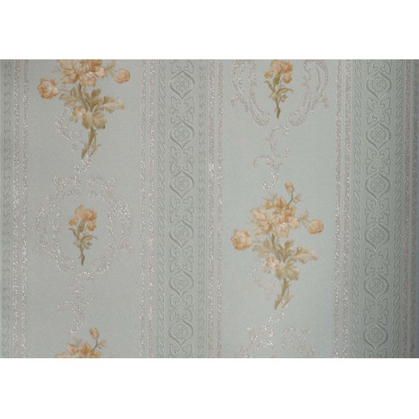 Concise European Flower Strippable Living Room Wallpaper With Vertical Striped