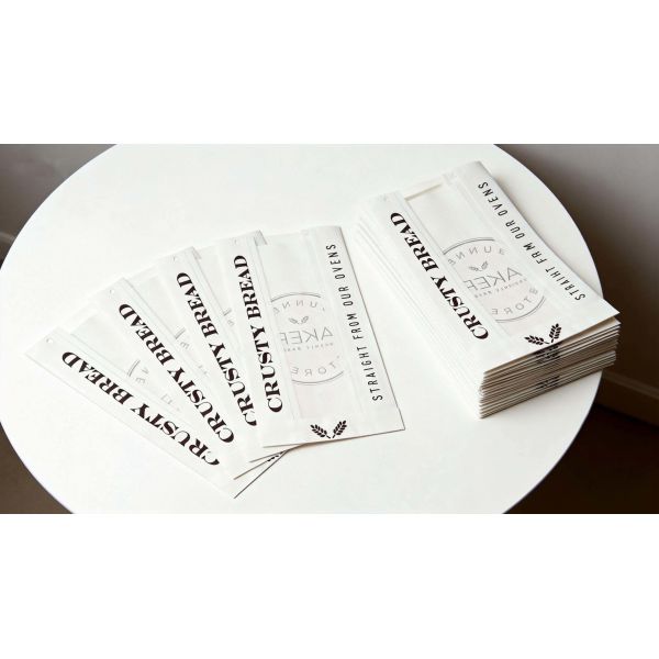 Bulk Flat Bottom White Paper Bread Bag Packaging For Loaf Bread Customized Bakery Bag Food Bag