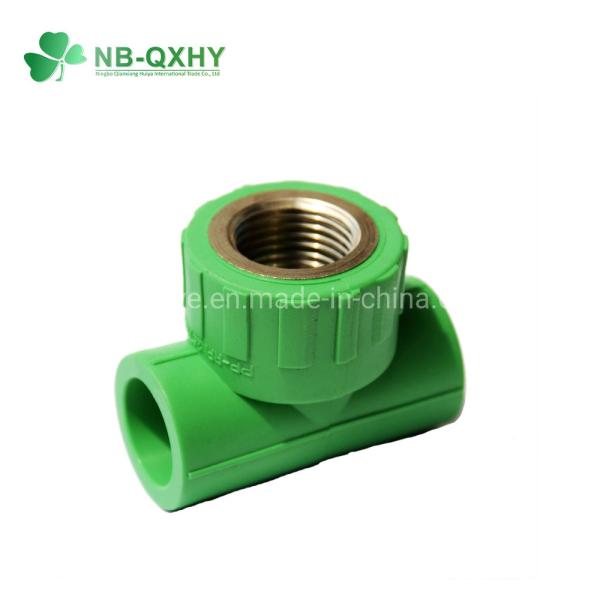 NB-QXHY Conexão de solda 90 graus PP-R Cotovelo de latão com chapa