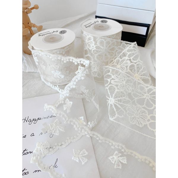 65 мм лента из полиэфирного кружева для украшения свадьбы и упаковки подарков