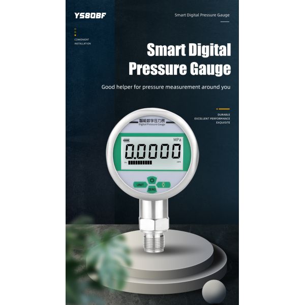 Stainless Steel 304 LCD Digital Pressure Gauge with High Precision and 0.5% Accuracy