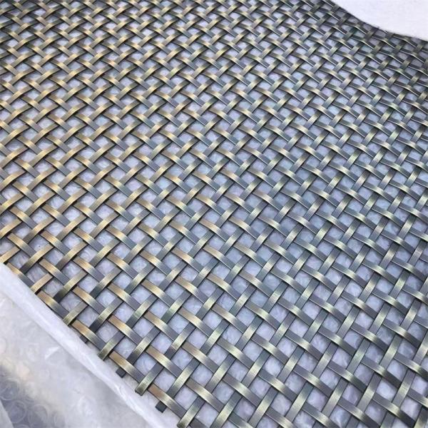 Grillage décoratif antique en laiton bronze, treillis métallique tissé en acier inoxydable 304 pour portes d'armoires et écrans