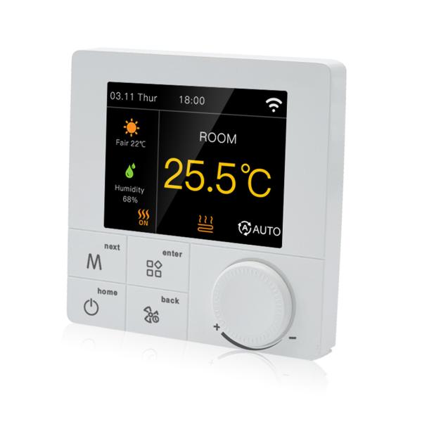R8C.716 RGB Colorful LCD Screen 16A Smart Wi-Fi Electric Heating Thermostat Works With Alexa And Google