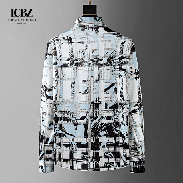 Настраиваемый логотип мужской роскошный напечатанный хлопок плюс размер напечатанный длинный рукав куртка