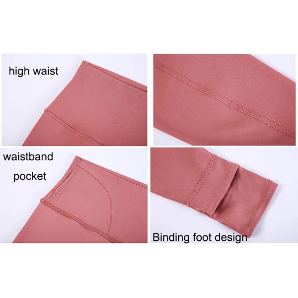 Спорт Капри сплошного цвета задыхаются тонкие подходящие высокие гетры йоги Waisted с карманами