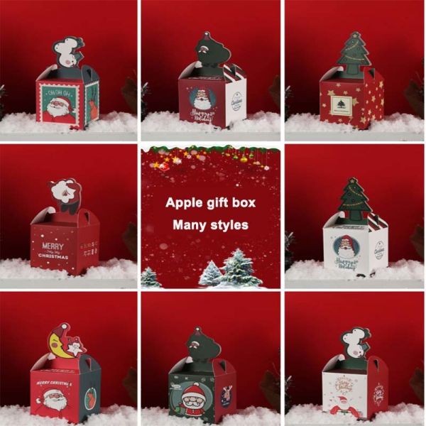 Odm Christmas Eve Apple Gift Packing Box Santa Claus Candy Box 1000gsm