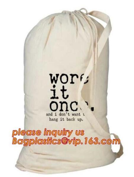 Nylon Canvas Biodegradable Baby 100% Organic Cotton Laundry Large Cotton Drawstring Laundry Pack