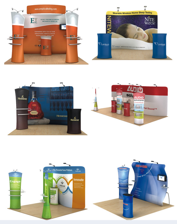 El poliéster magnético de la pared de la exhibición de la feria profesional surge el soporte de aluminio de la bandera