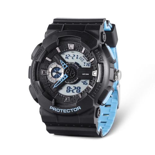 LCD Digital Watch with Stainless Steel Caseback, 5ATM Water Resistant Quartz Chronograph Watch,Digital Sport Watches