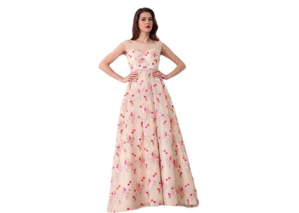 Pretty Special Occasion Muslim Evening Dress / O Neck Arabic Party Dress