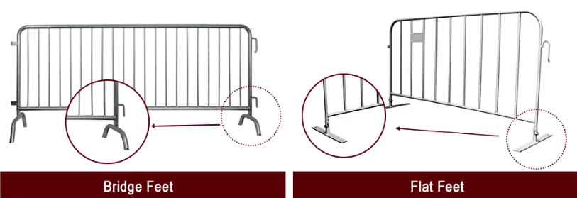 Galvanized Mobile Metal Pedestrian Barriers Crowd Control Event Barriers For Safety