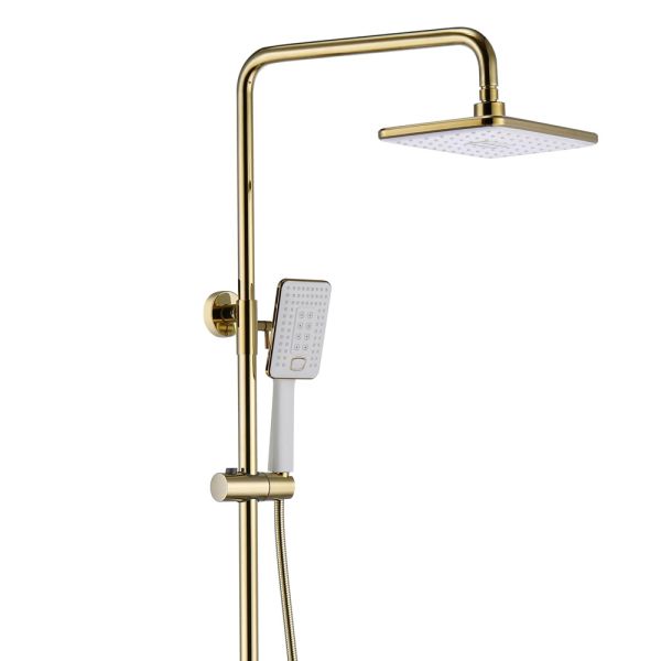 Square Shower Head Bathroom Shower Set with Golden Bathroom Products Shower System