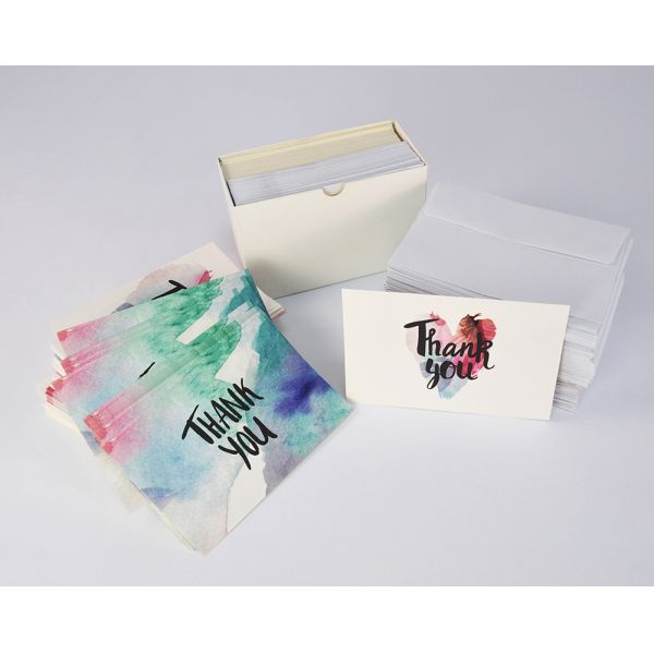 Tarjeta de bodas de diseño colorido Acuarela pintura al óleo Tarjeta postal con impresión offset