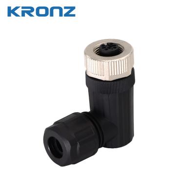 M12 4-Pin IP67 Waterproof Connector with 4-8mm Cable Outlet