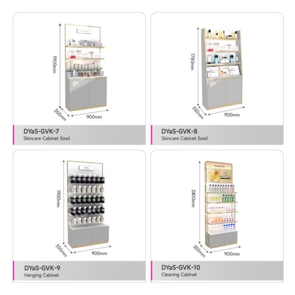 Skincare Store Display Furniture Gray  Circular Retail Experience Display Stand for Cosmetic Shop Fitting and Perfume Shop Design