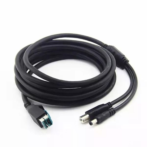 DC 5.5x2.1 POS Machine Cable , Straight USB To 12V DC Power Cable