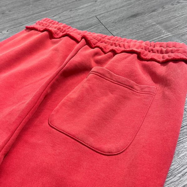 Clothing Custom Distressed Screen Print logo Flare Sweatpants Baggy Joggers Acid Washed Wide Leg Sweat Pants